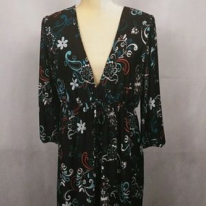 2X Hypnotized Black Floral Dress